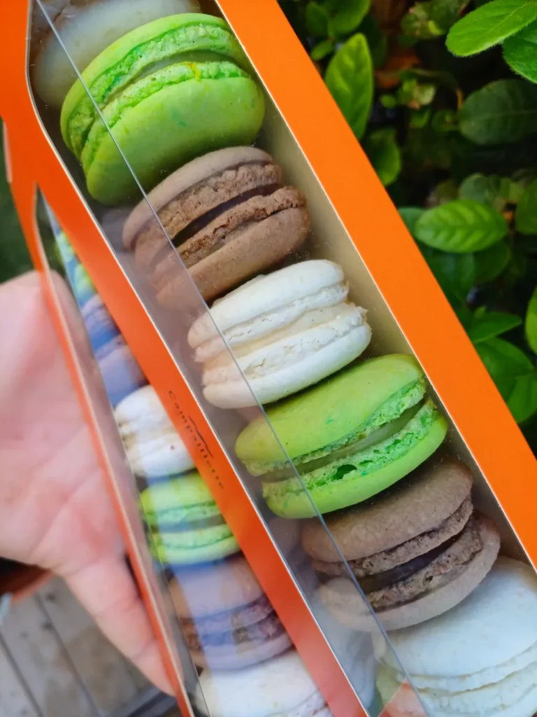 Réglette à macarons vanille, chocolat et pistache