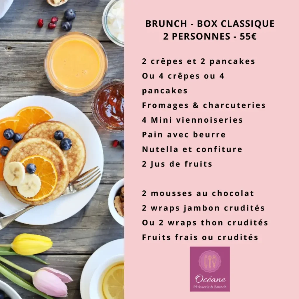 Box brunch 2 personnes 55€ crée par océane pâtisserie & brunch
