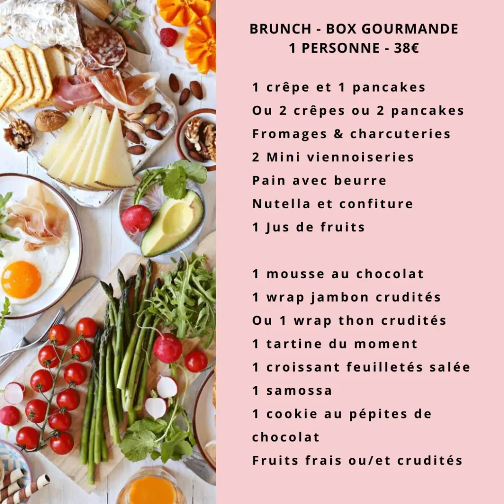Box brunch 1 personnes 38€ crée par océane pâtisserie & brunch