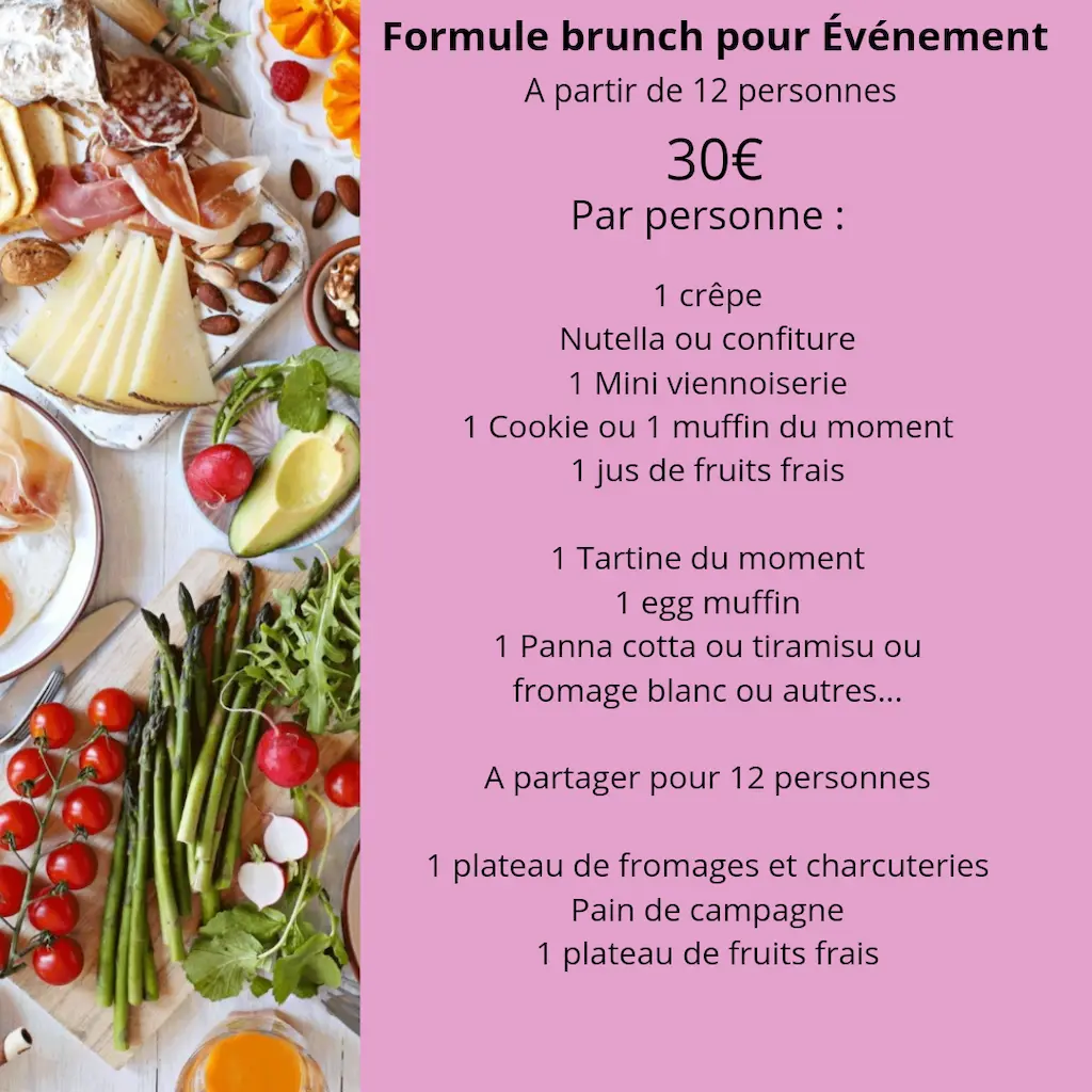 Brunch pour événement 30€ fait par océane pâtisserie & brunch