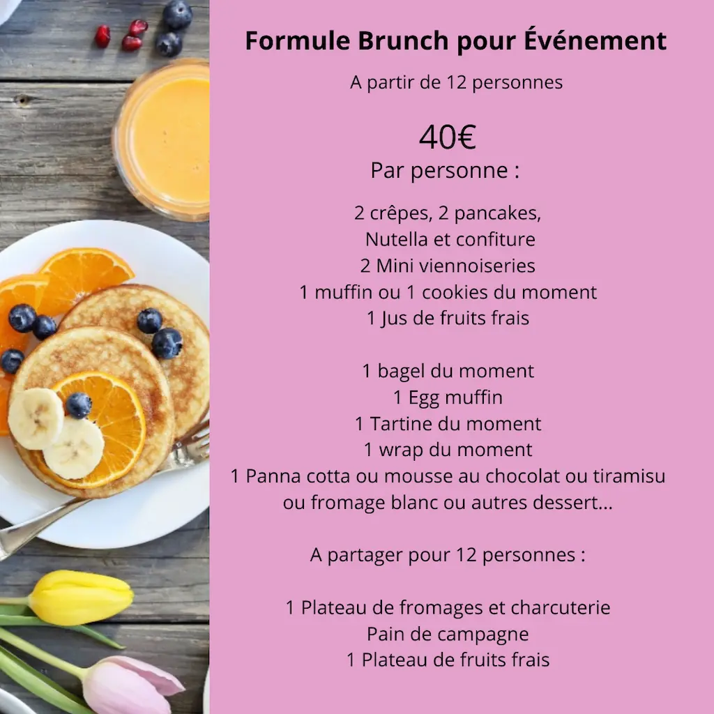 Brunch pour événement 40€ fait par océane pâtisserie & brunch