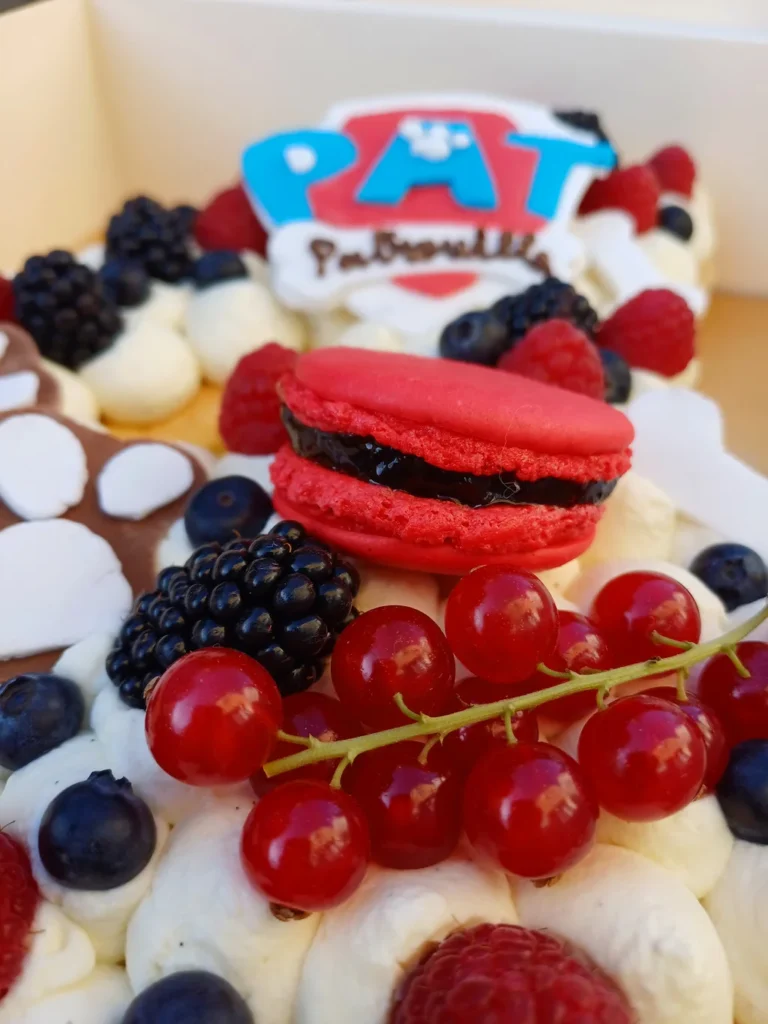 Number cake "4" aux fruits rouges thème pat patrouille